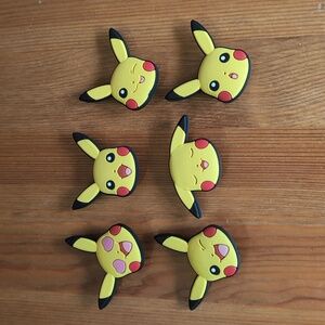 Pokemin Pikachu Face Crocs Jibbitz Set of 6